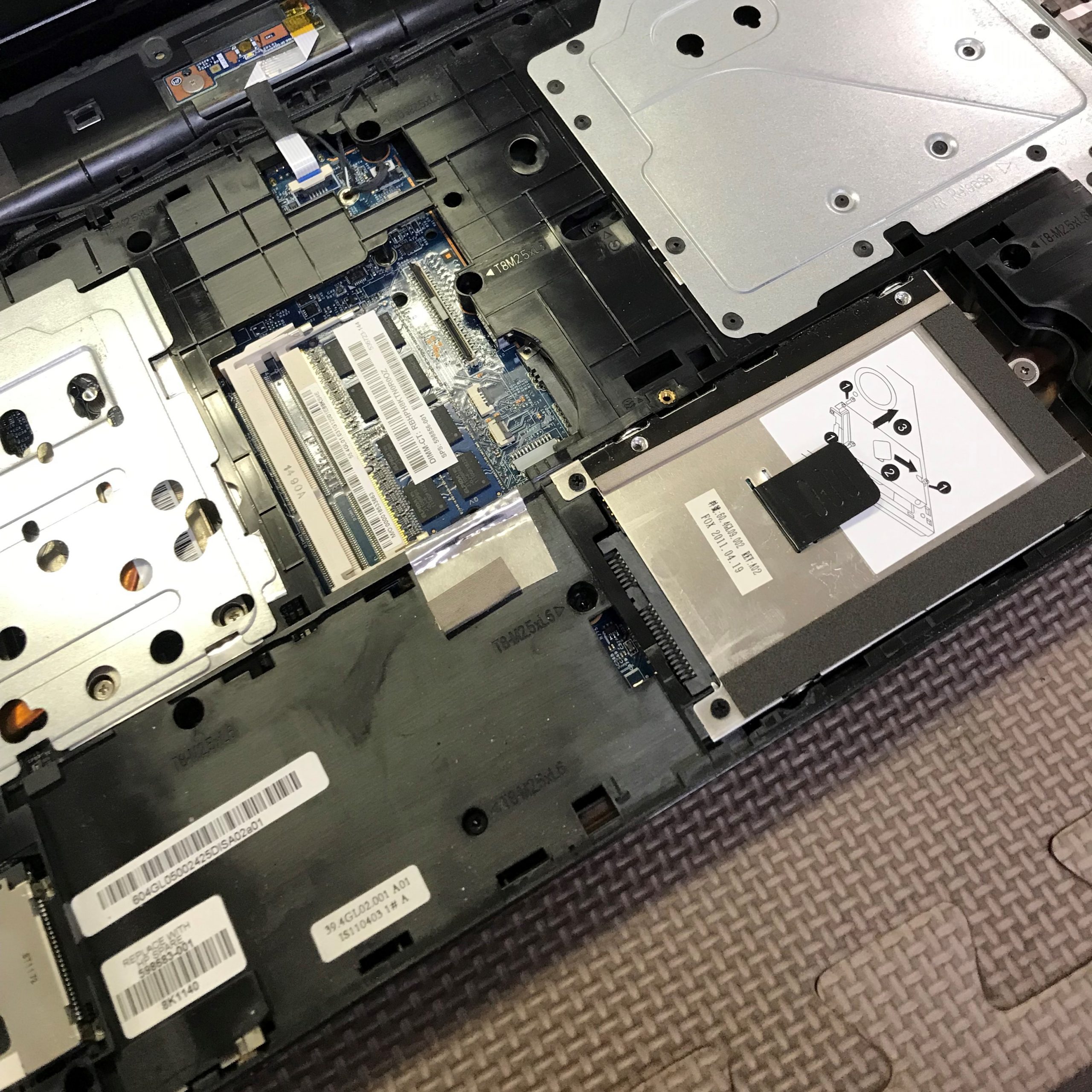 HP・ProBook 4720sのパソコンクリーンパック＋SSD換装＋メモリ増設の修理事例（豊田市）